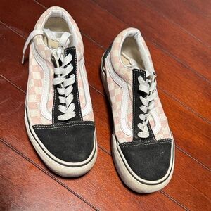 Vans Pink and Black Checkered Sneakers